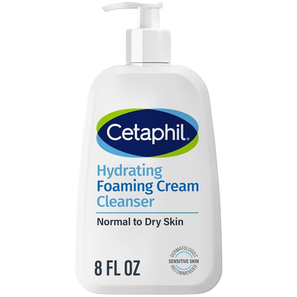 Cetaphil Cream Foam Face Wash Hydrating Foaming Cream Cleanser Normal to Dry 8oz